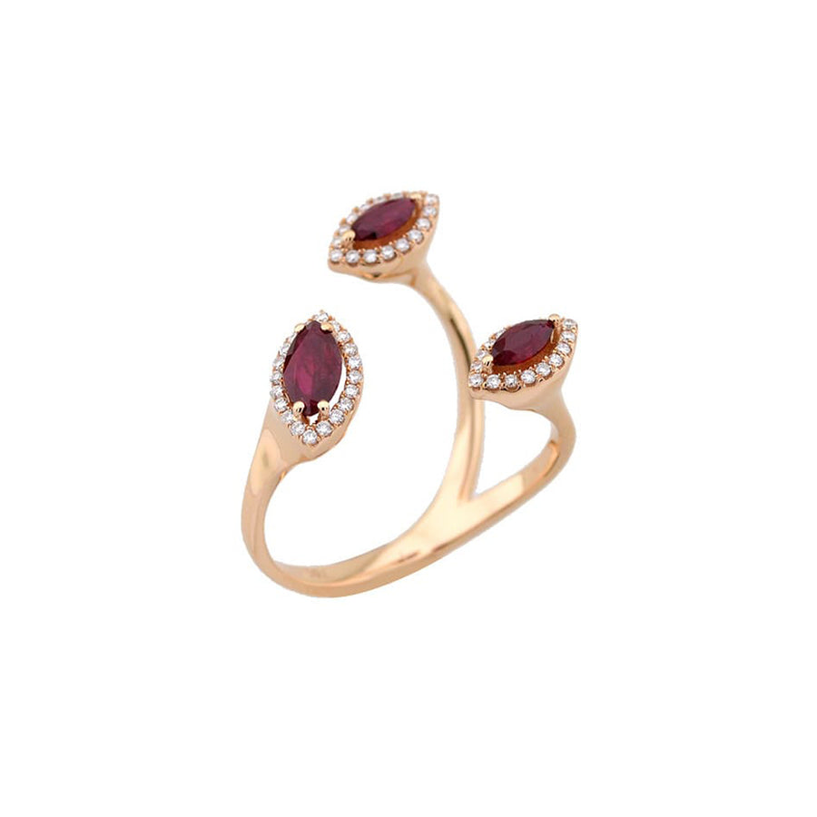 Ruby & Diamond Open-Ended Ring