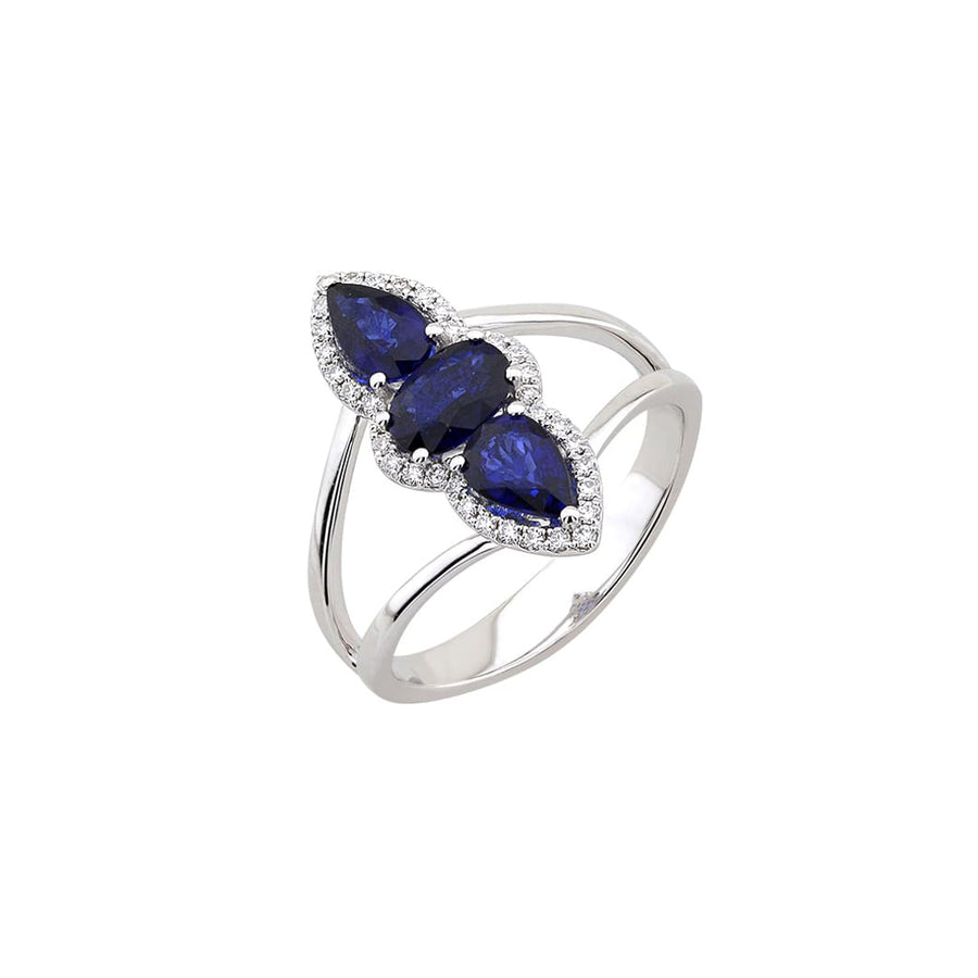 Sapphire & Diamond White Gold Ring