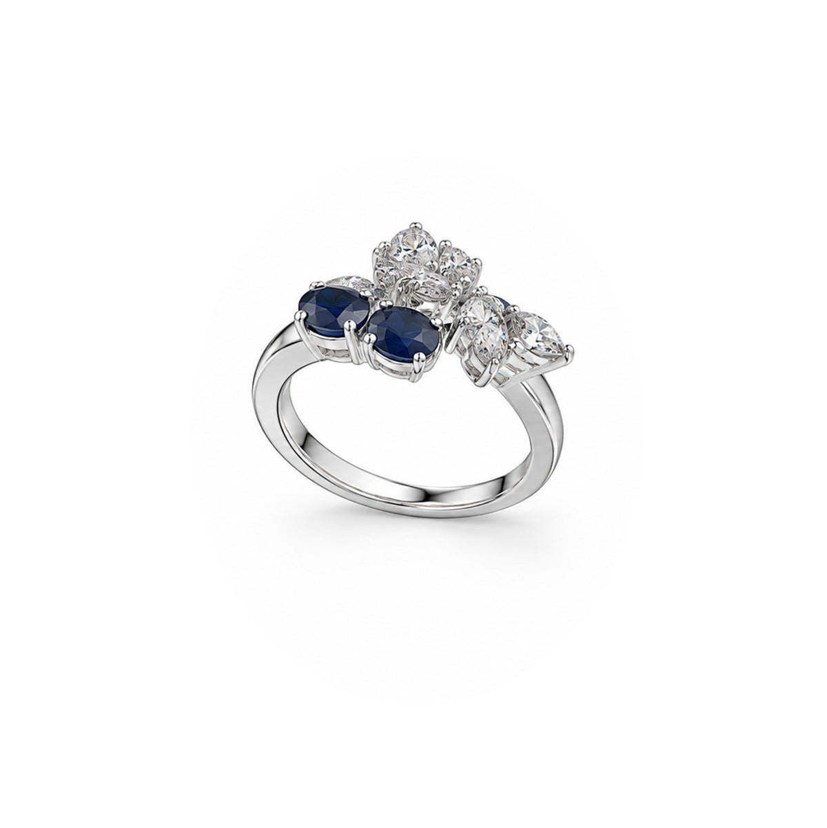 Royal Blue Butterfly Diamond Ring