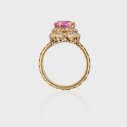 Embrace elegance with our Pink Round Ring, a timeless symbol of sophistication