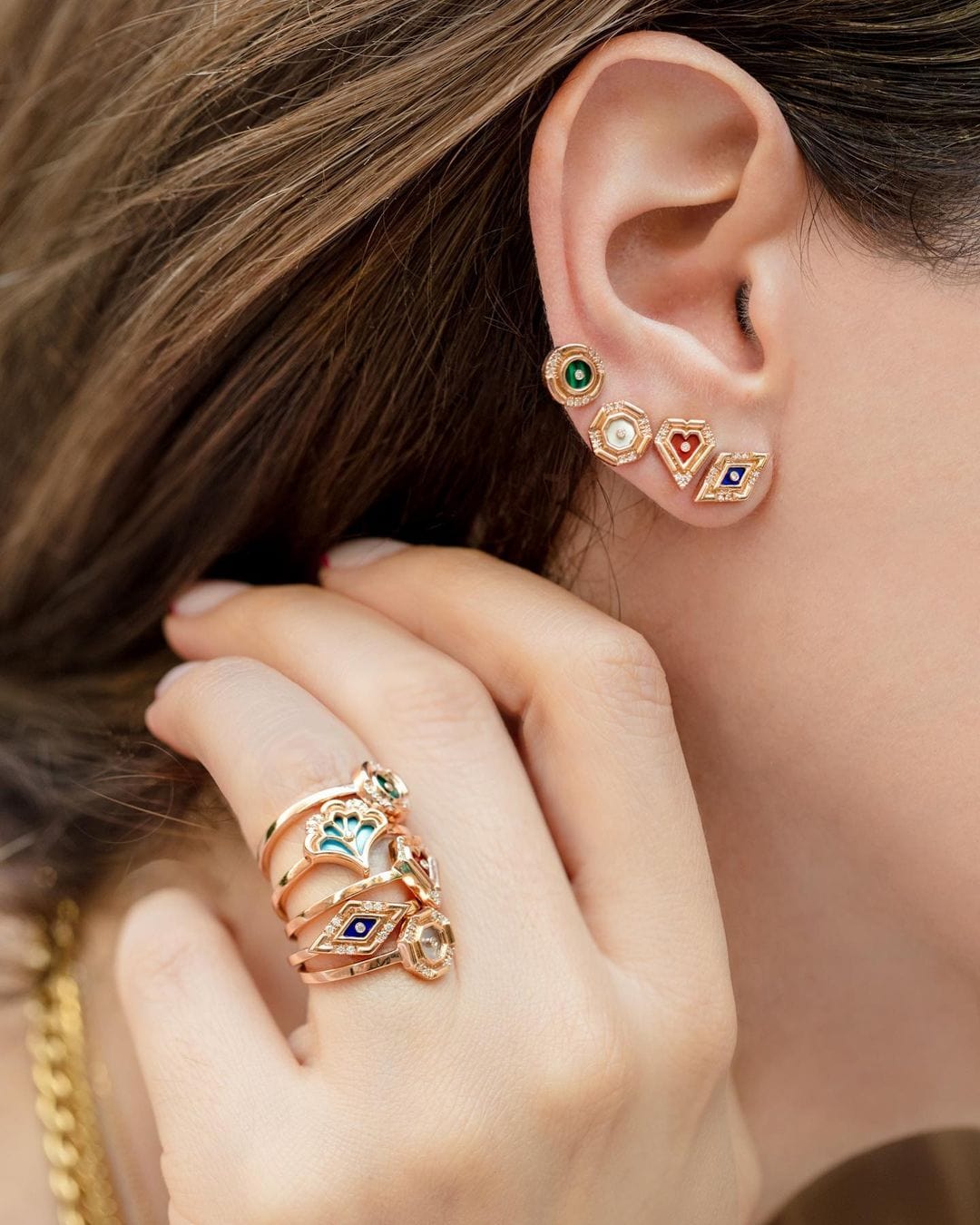 L'Atelier Nawbar Mini Hexagon Studs