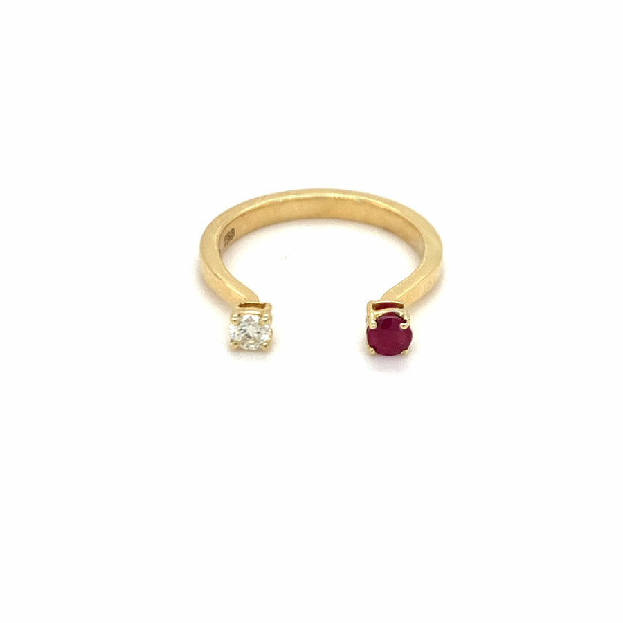 Forever Yours Yellow Gold with Diamond and Ruby Ring