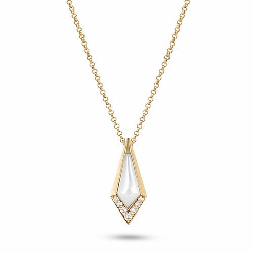 M.Fitaihi Everyday Sparkle - Yellow Gold Pendant White Mother Of Pearl