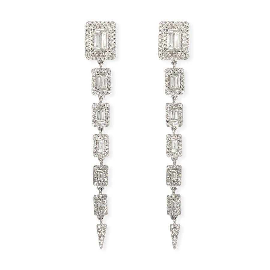 M.Fitaihi Timeless Baguette - White Gold & Diamond Earrings