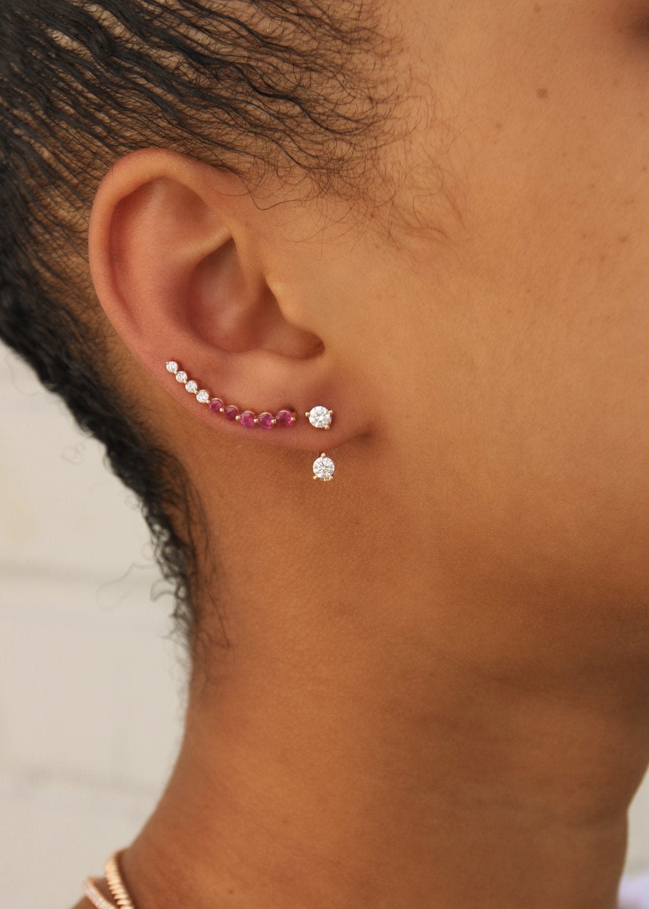 Anita Ko Floating Ruby Earring - M.Fitaihi
