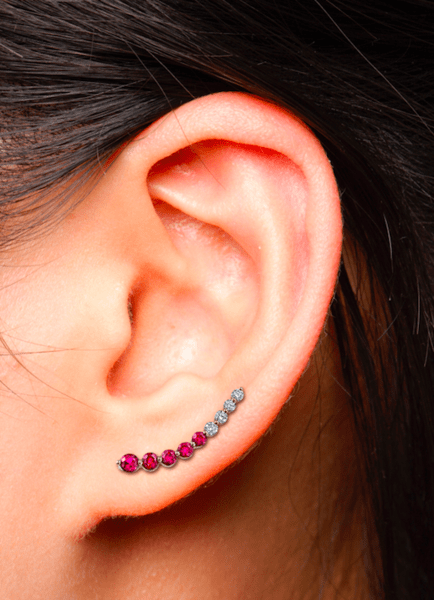 Anita Ko Floating Ruby Earring - M.Fitaihi