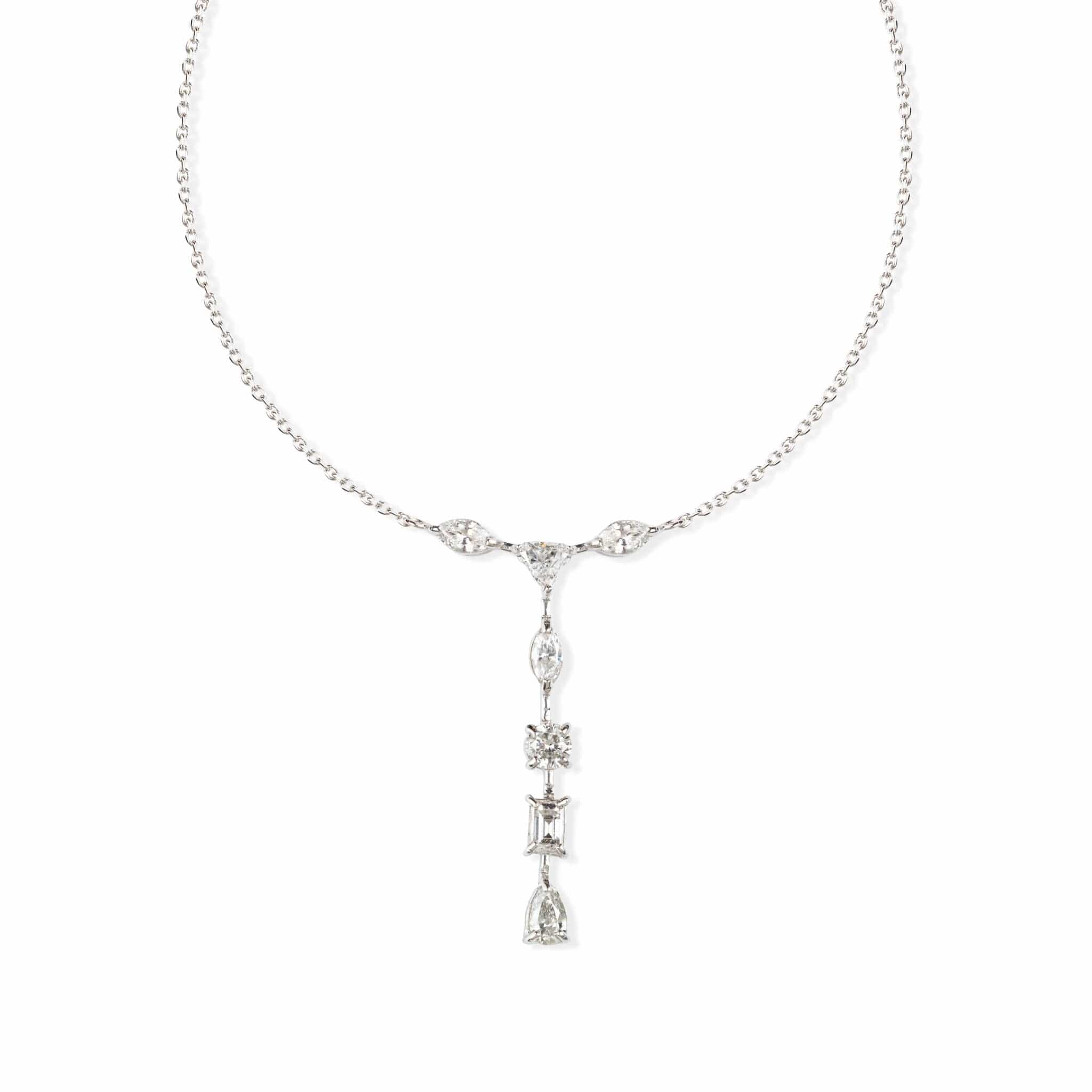 Diamond Drop Necklace - M.Fitaihi