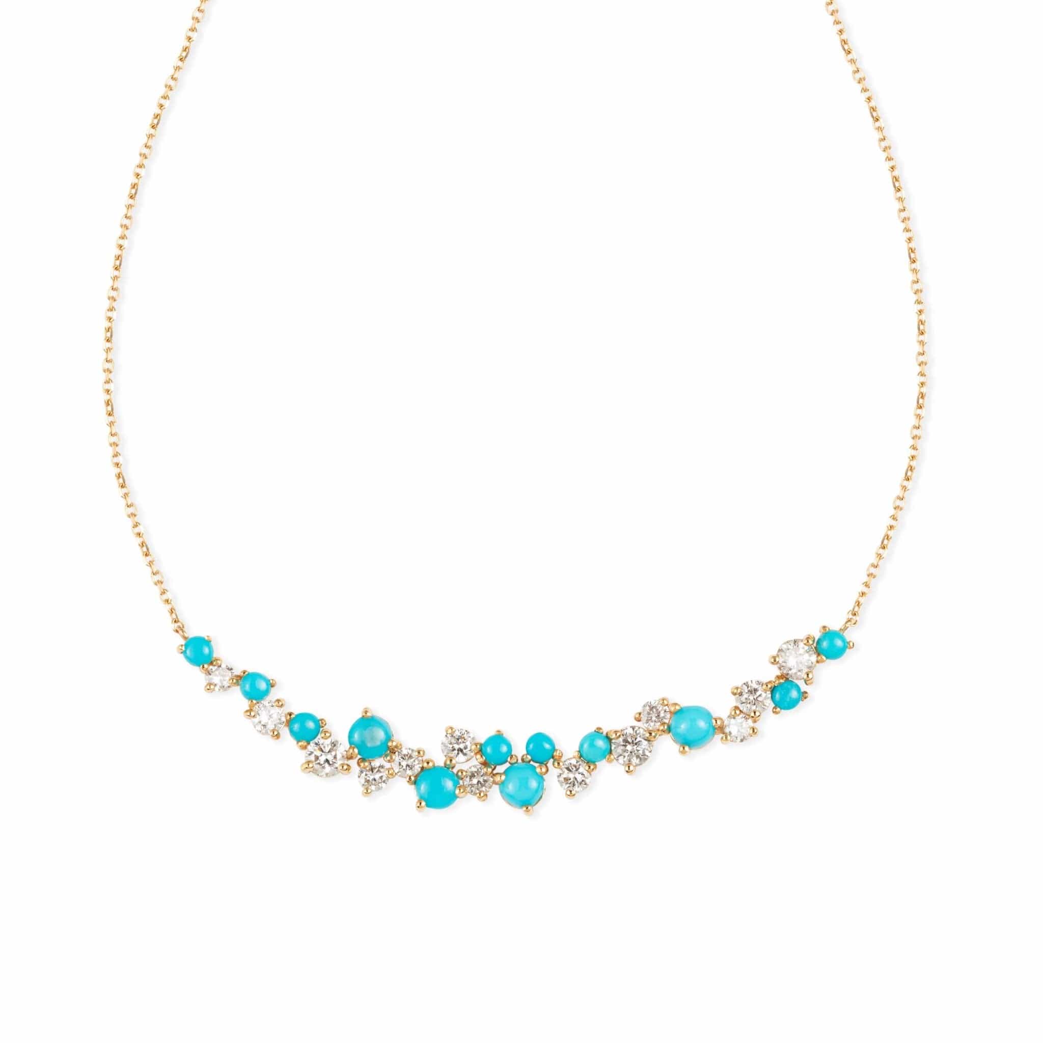 Diamonds And Turquoise Necklace - M.Fitaihi