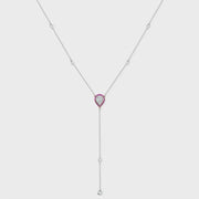 M.Fitaihi Timeless Baguette - White Gold and Diamond Pendant With Ruby