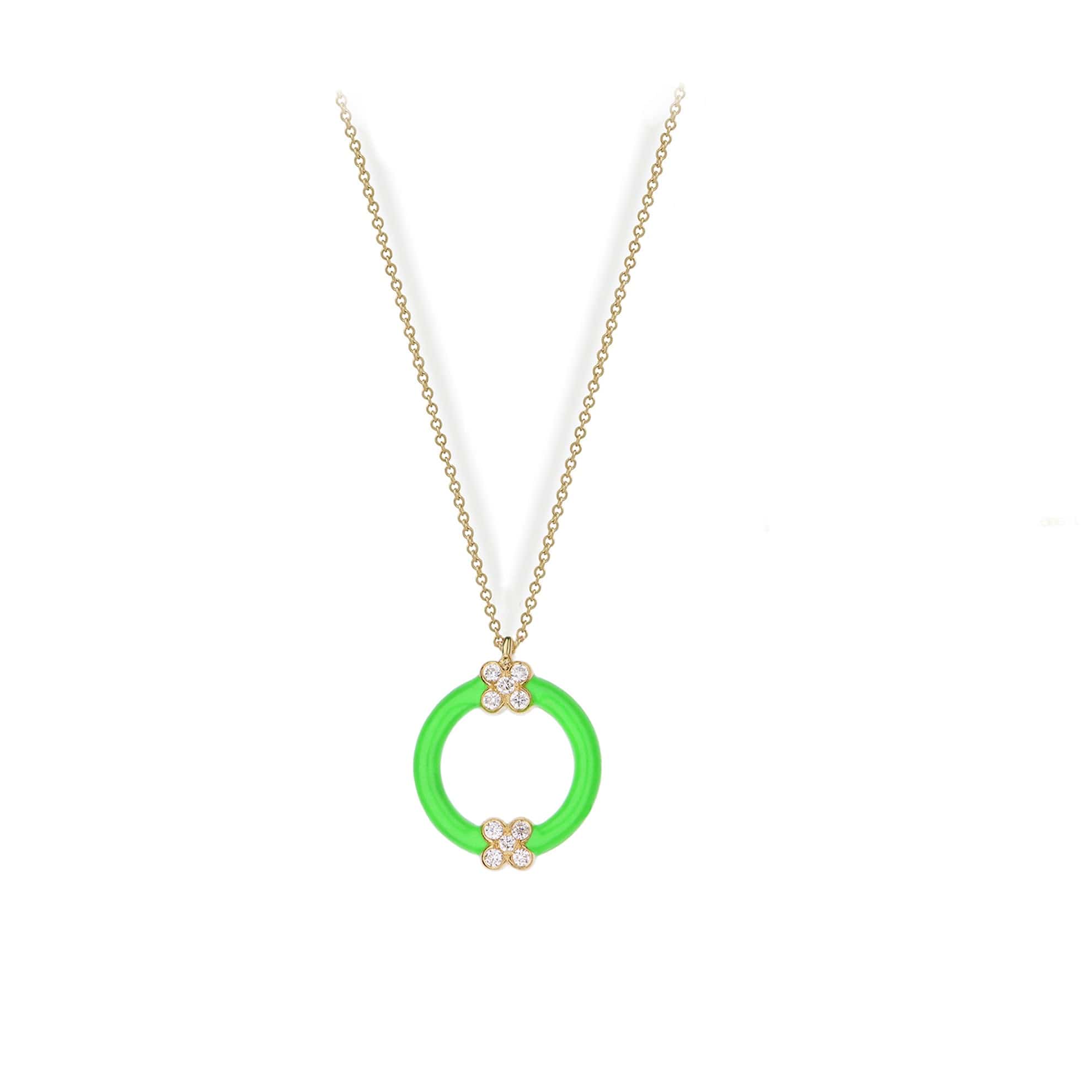 M. Fitaihi Candy Green Enamel Necklace - M.Fitaihi