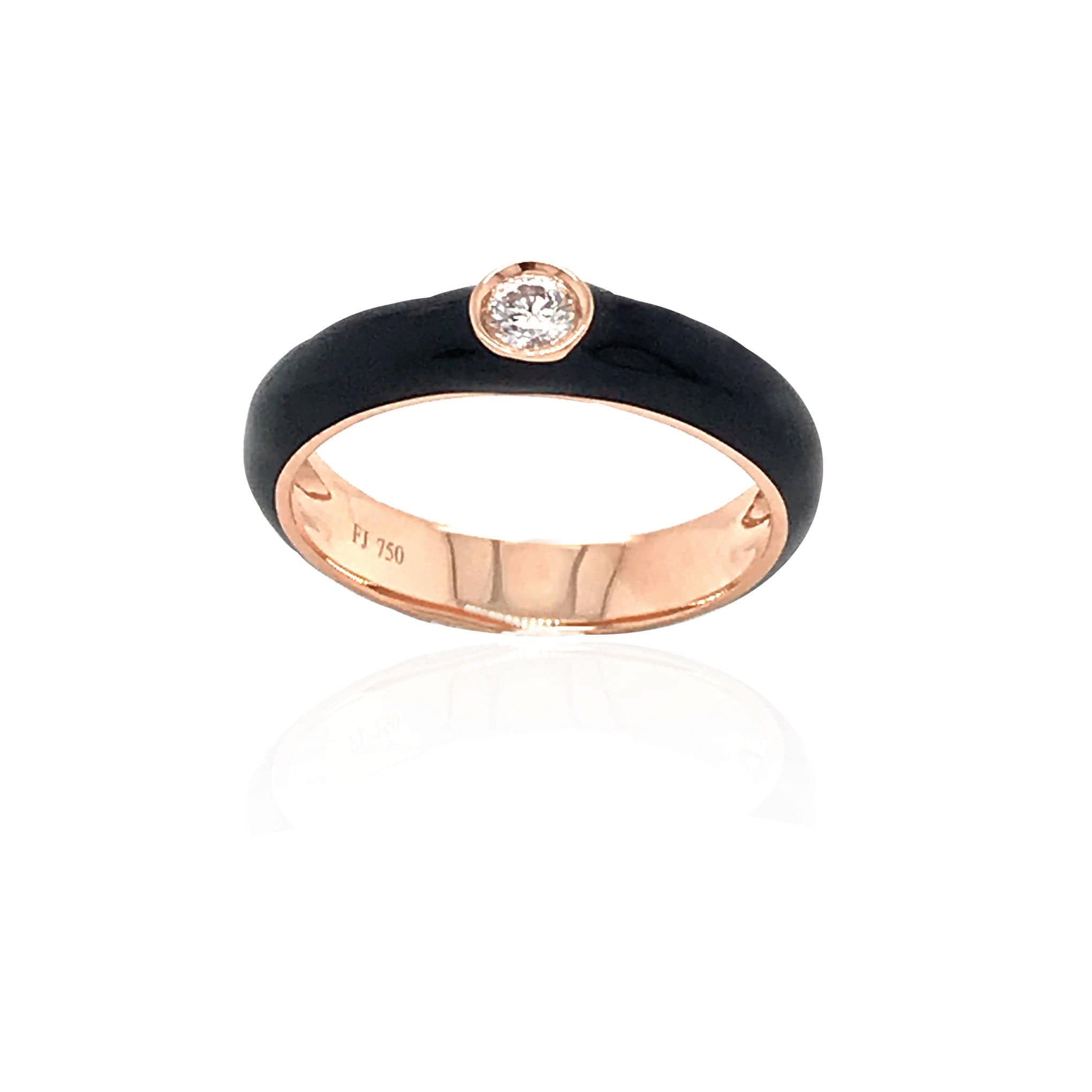 M.Fitaihi Candy - Gold Black Ring With Diamond - M.Fitaihi