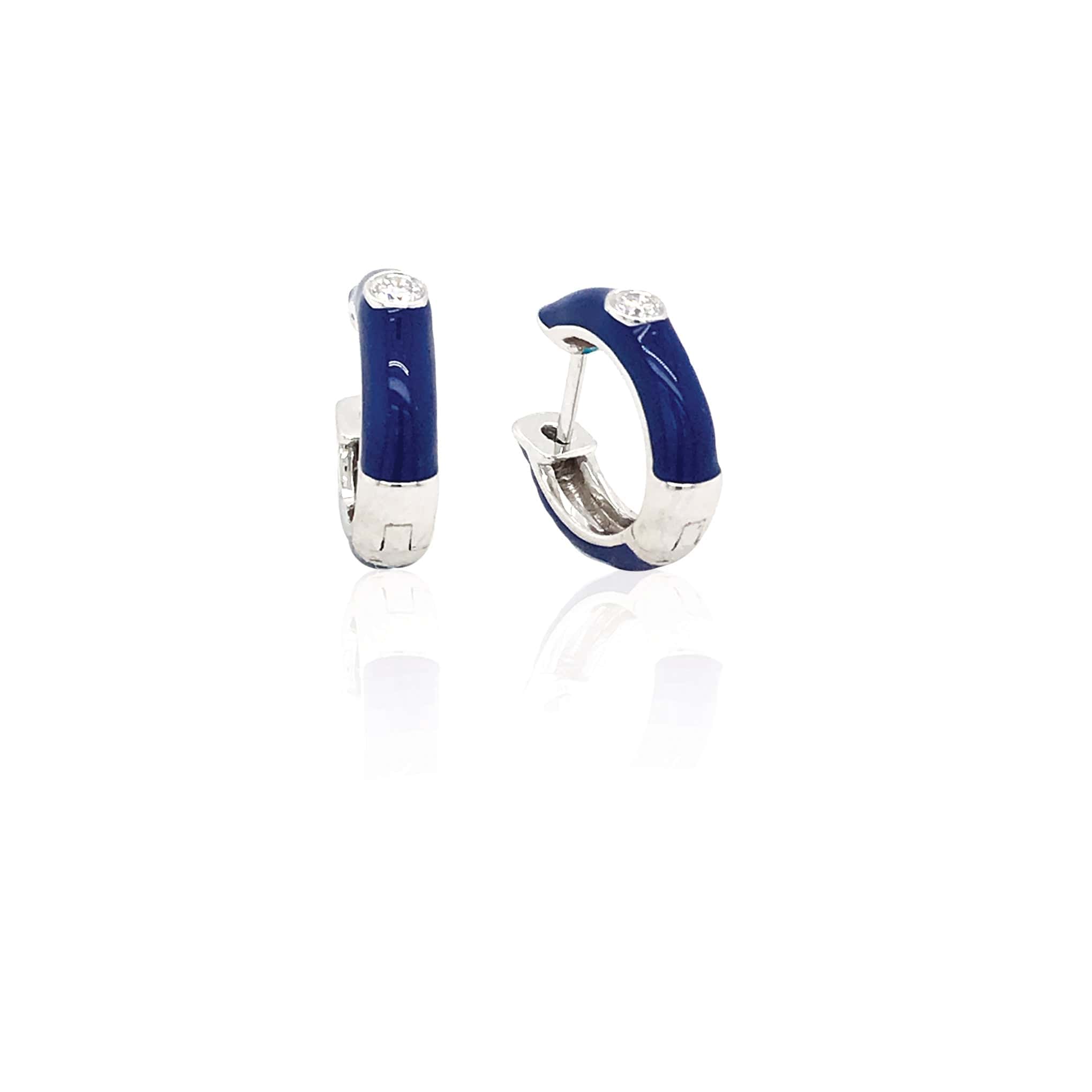 M.Fitaihi Candy - Gold Royal Blue Earrings With Diamond - M.Fitaihi