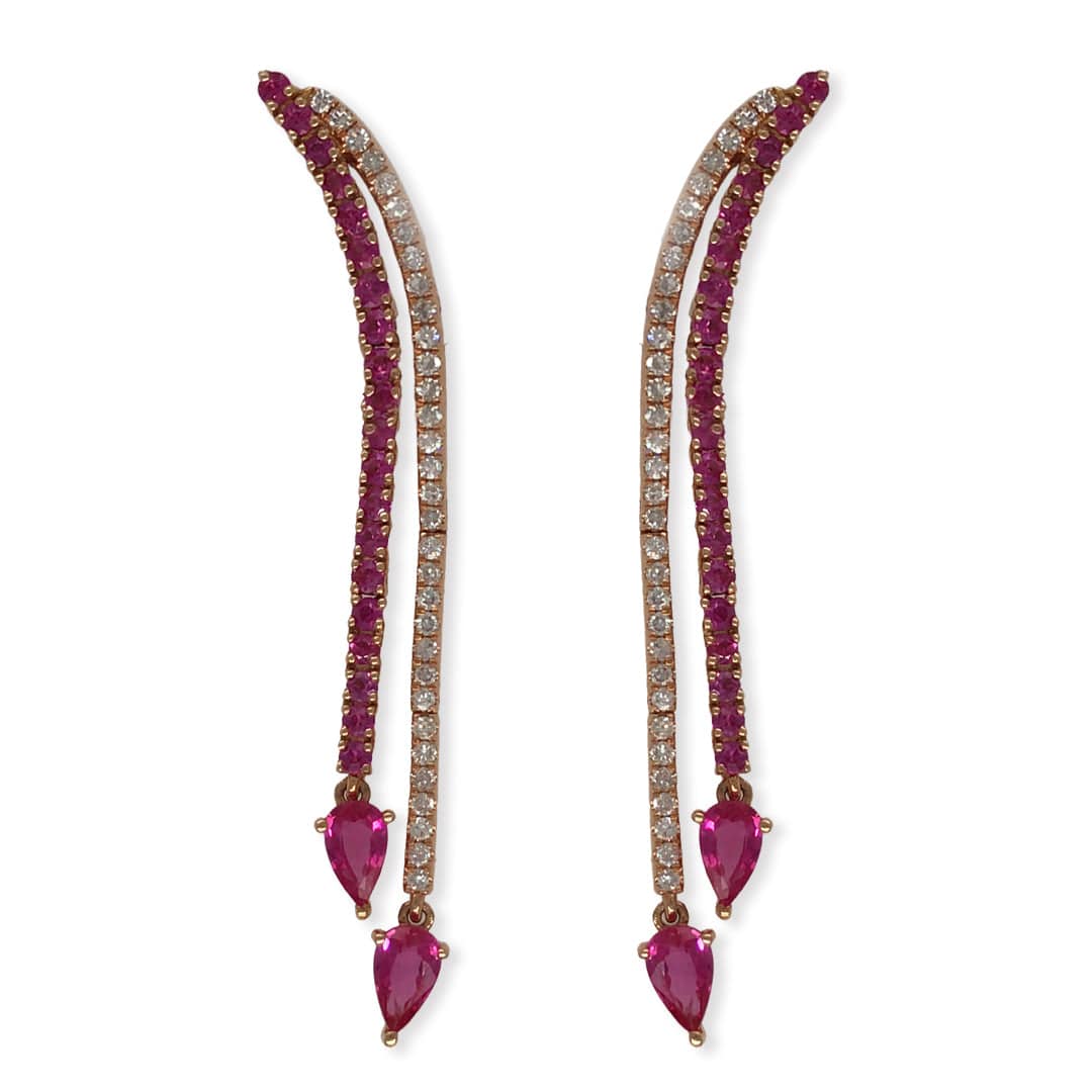 M.Fitaihi Everyday Sparkle - Diamond & Ruby Earrings - M.Fitaihi