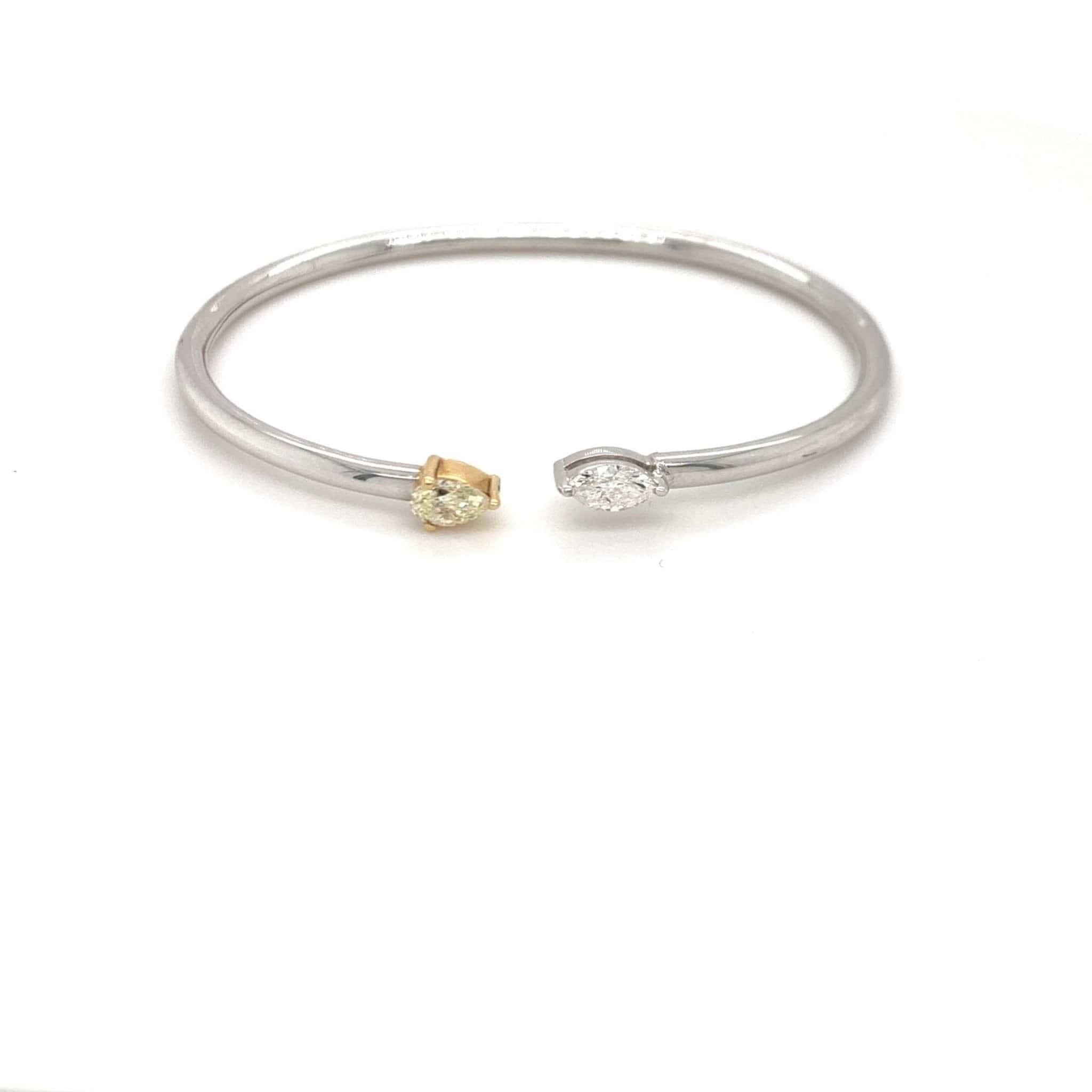 M.Fitaihi Everyday Sparkle - Diamond with White Gold Bangle - M.Fitaihi