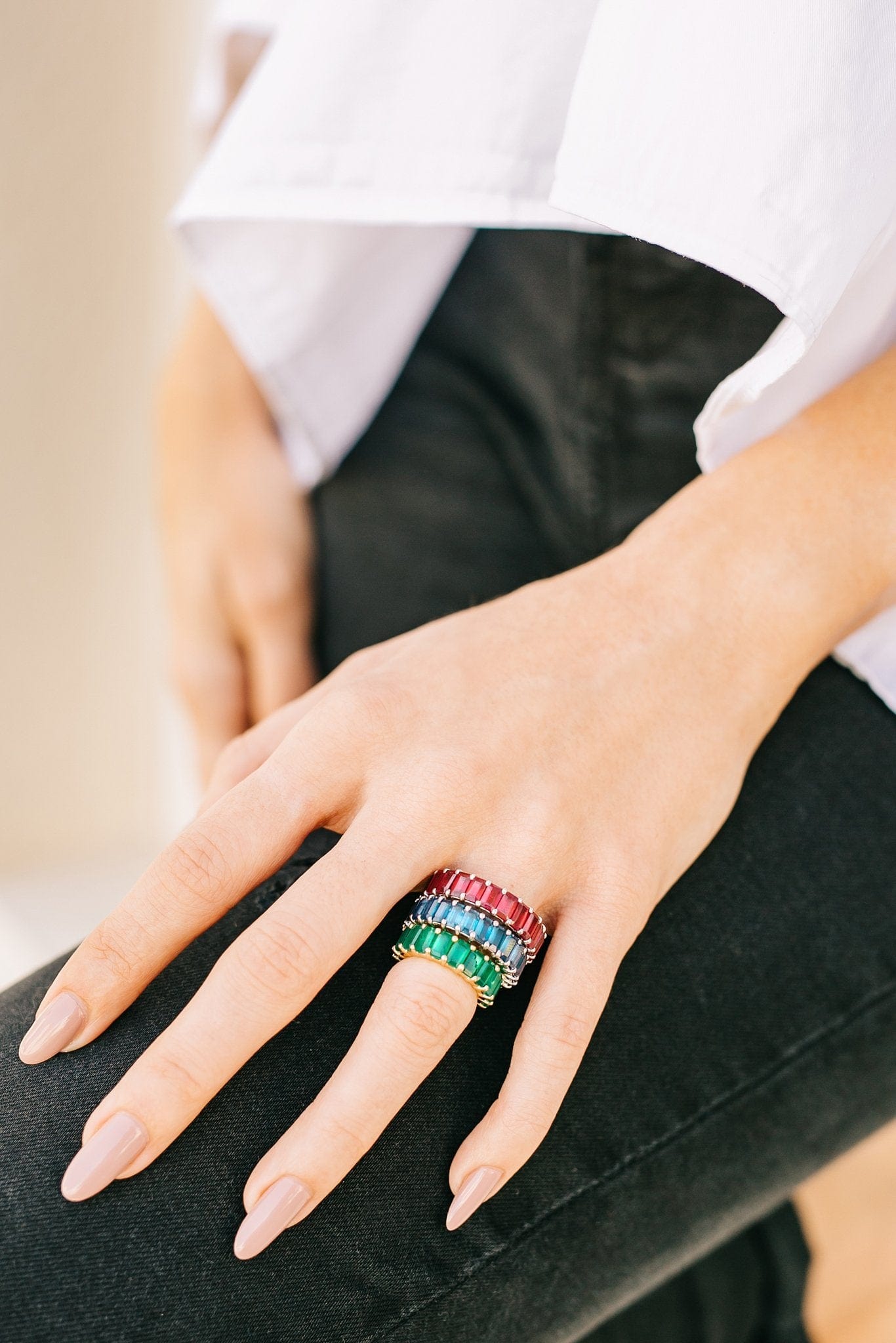 M.Fitaihi Everyday Sparkle - Ruby Emerald Eternity Band (Ring) - M.Fitaihi
