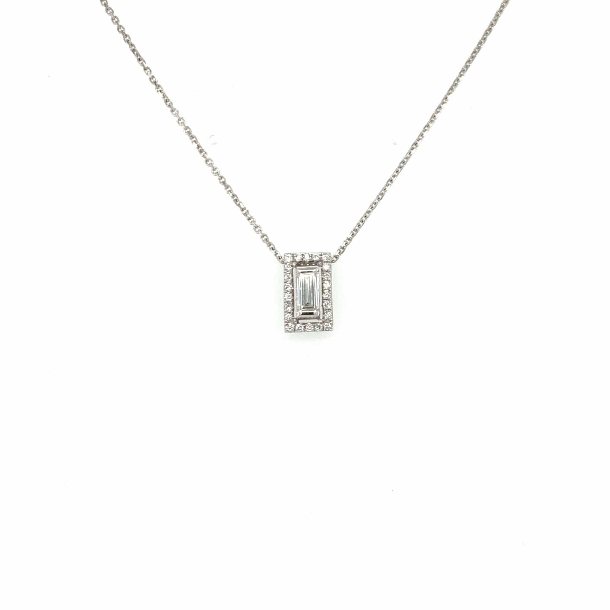 M.Fitaihi Everyday Sparkle - White Gold with Diamonds & Baguette Necklace - M.Fitaihi