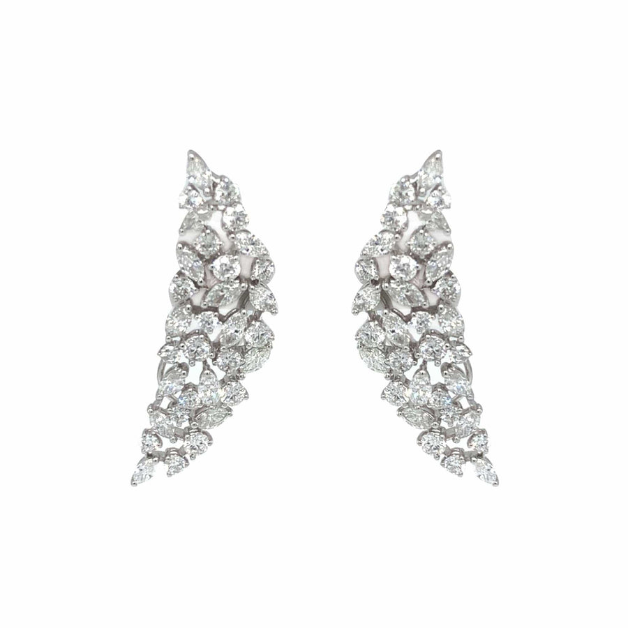 M.Fitaihi Everyday Sparkle - White Gold with Diamonds Earrings - M.Fitaihi
