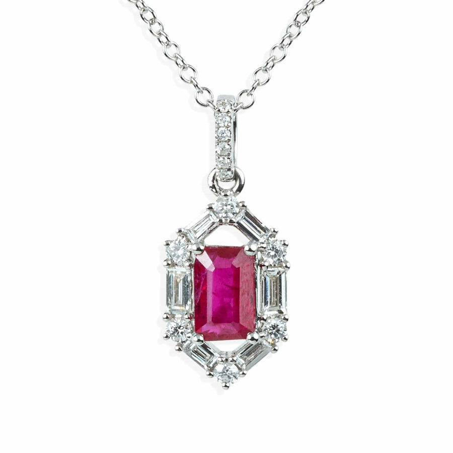 M.Fitaihi Timeless Baguette - Diamonds and Rubies Necklace - M.Fitaihi
