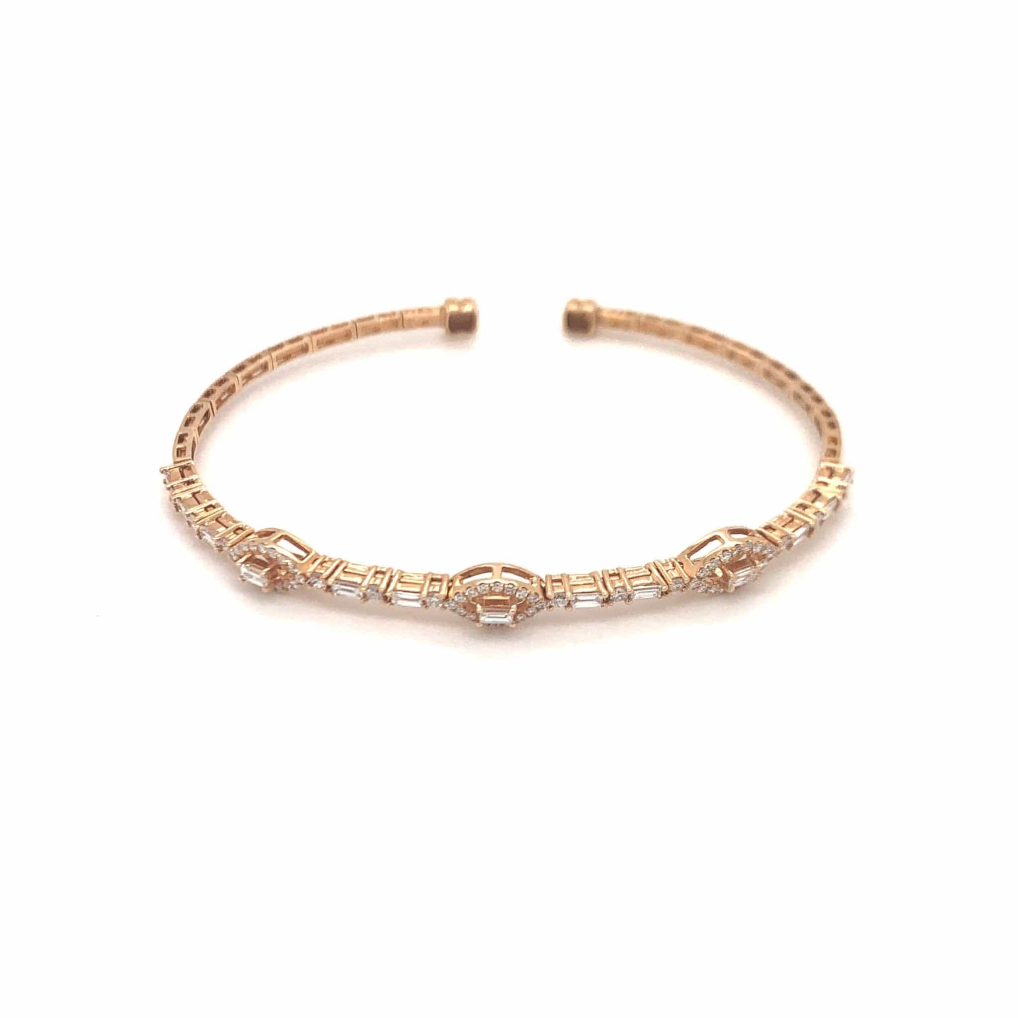 M.Fitaihi Timeless Baguette - Rose Gold Bangle - M.Fitaihi