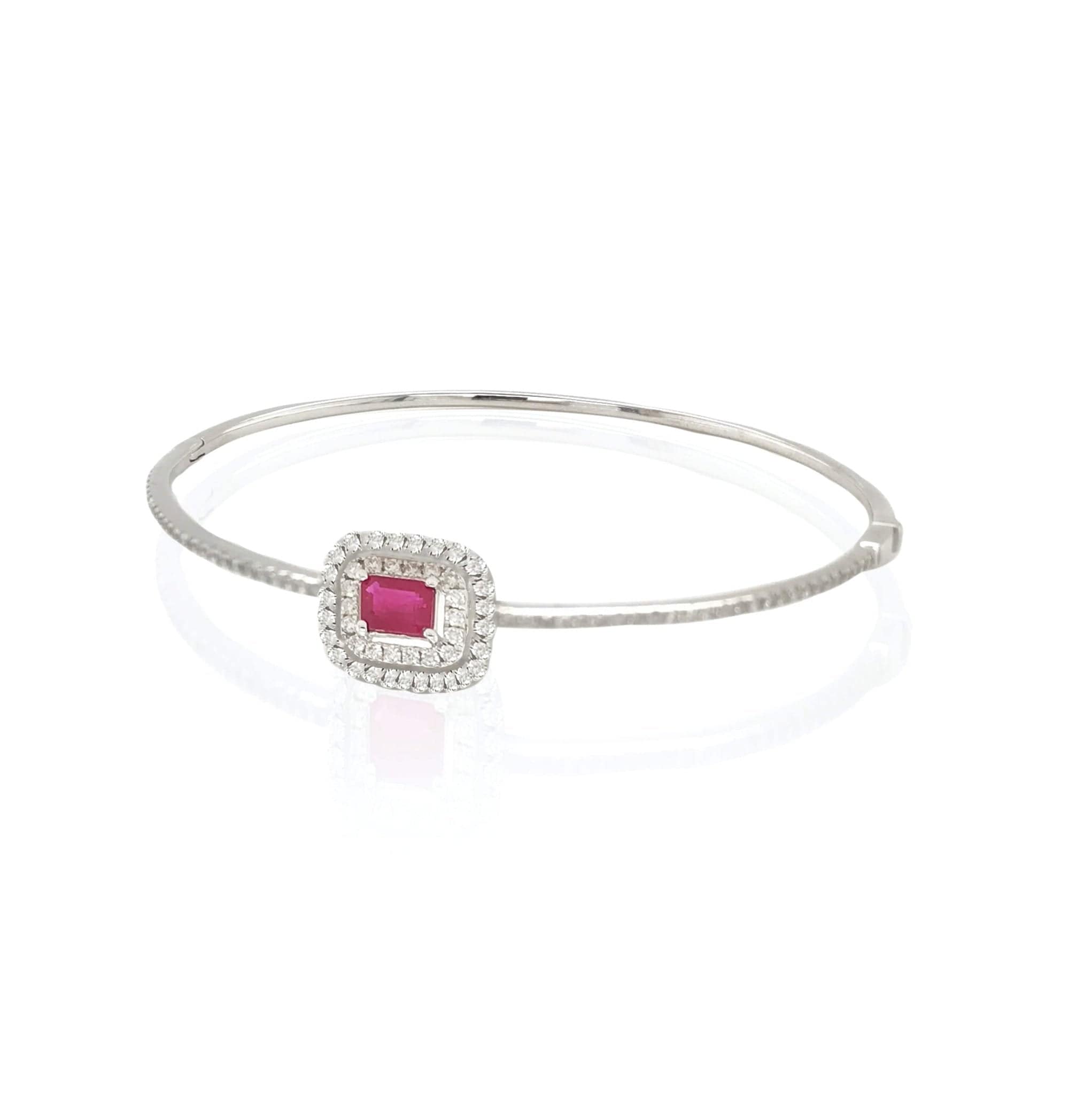 M.Fitaihi Timeless Baguette - White Gold Bangle - M.Fitaihi