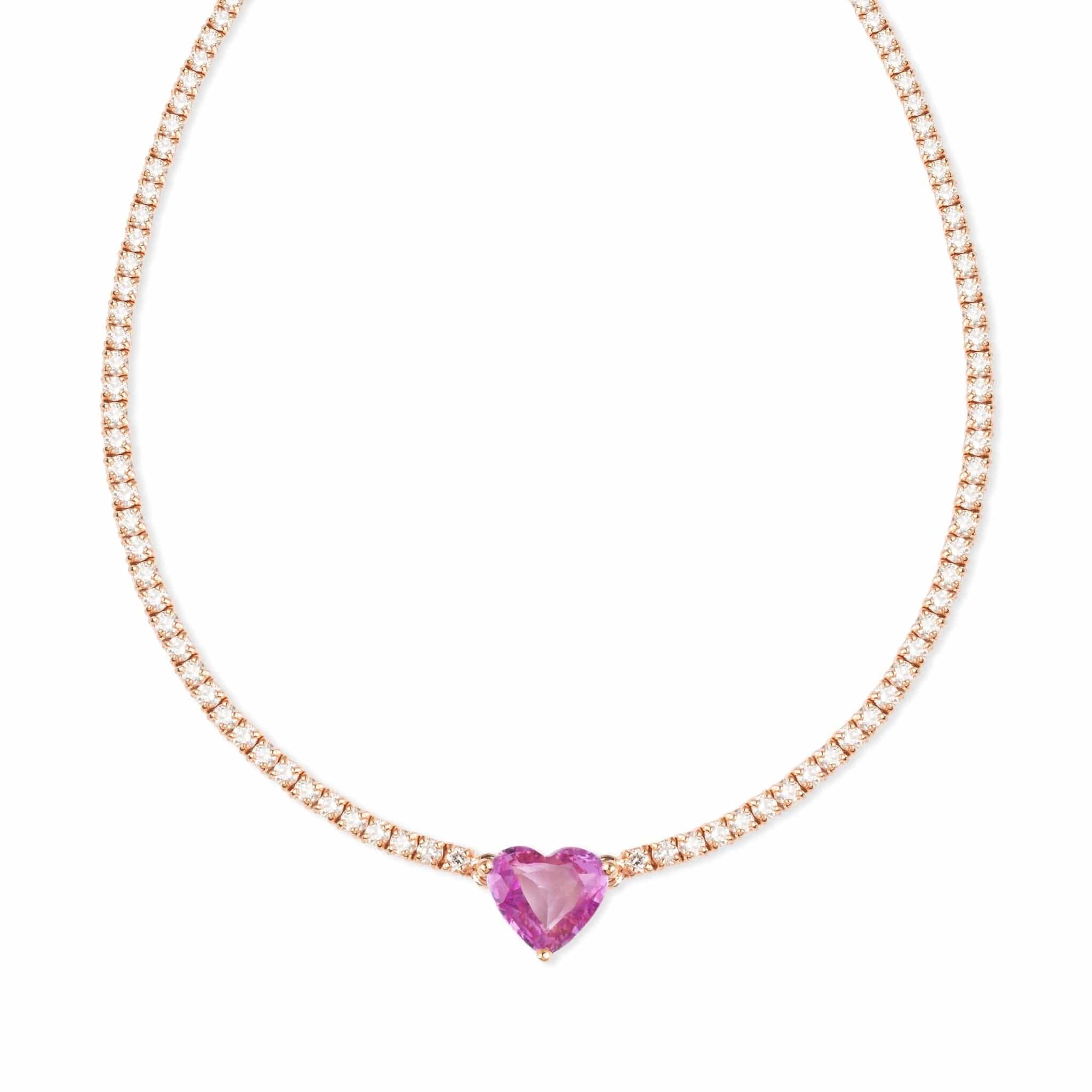 Pink Heart Necklace - M.Fitaihi