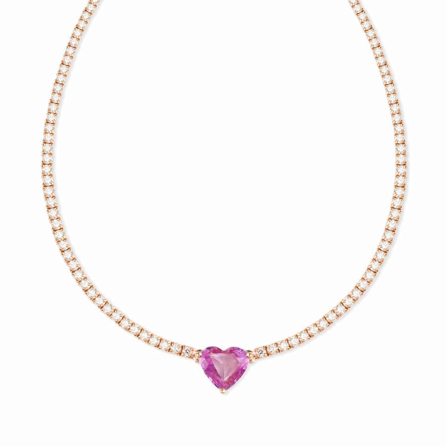 Pink Heart Necklace - M.Fitaihi