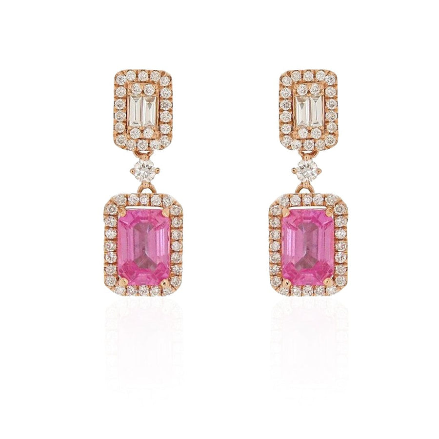 Pink Sapphire Drop Earrings - M.Fitaihi