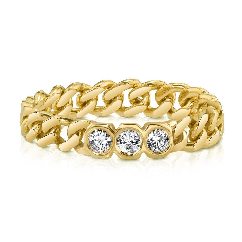 Shay Jewelry Triple Diamond Link Ring - M.Fitaihi