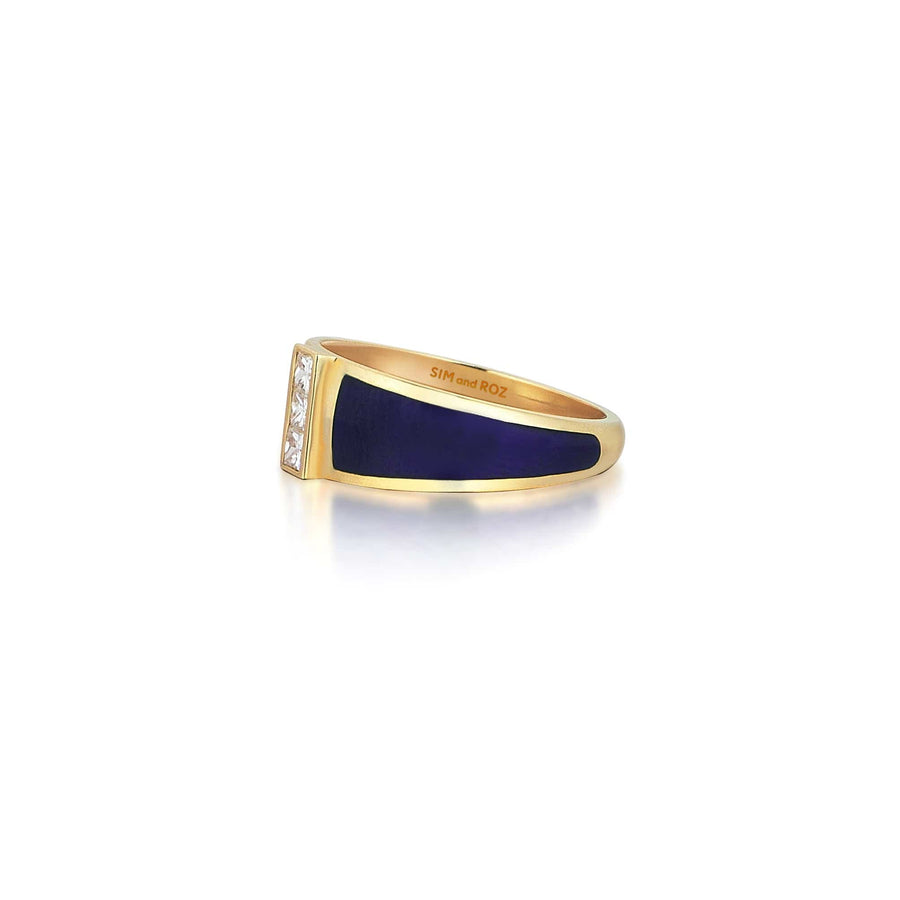 Sim & Roz Yellow Gold Alignment Ring With Diamonds - M.Fitaihi