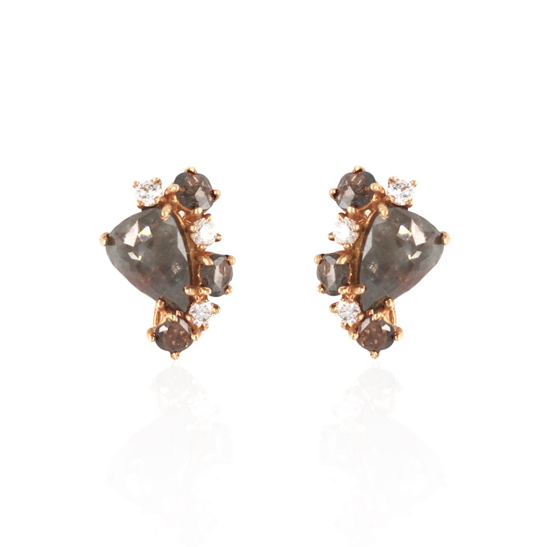 Suzanne Kalan Rose Gold Earring Studded With Diamonds - M.Fitaihi